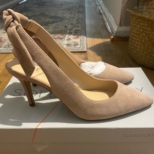 Brand New Size 6 Ramera Slingback Heel in Light Walnut by Sole Society